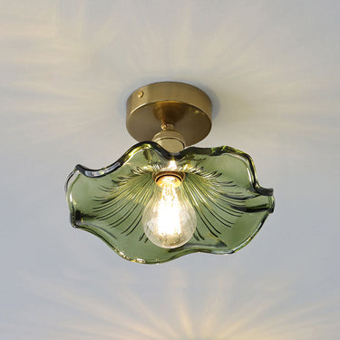 Jovia - Plafonnier En Verre En Forme D'Hibiscus-Lampe Veilleuse